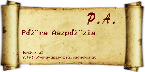 Póra Aszpázia névjegykártya