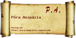 Póra Aszpázia névjegykártya